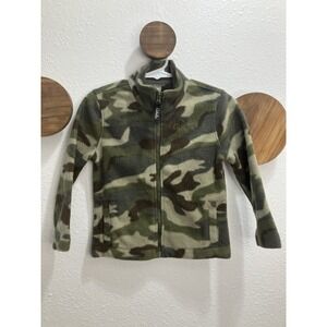 Cabela's Fleece Sweatshirt Full Zip Green Camo Size 3T Unisex